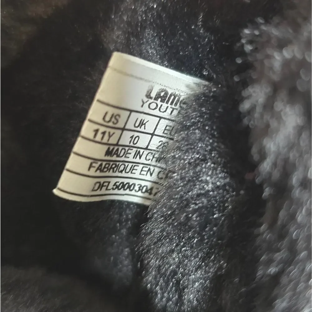 AS Lamo Audrey Short Boots NWT Size 11 Toddler Girl Black Snow Winter Ribbon Bow - Picture 6 of 7